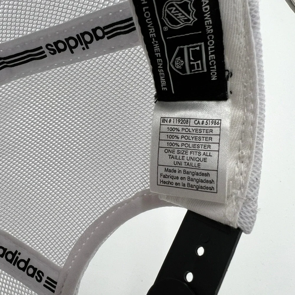 Adidas Los‎ Angeles Kings NHL Snapback Hat White Black Mesh Two Tone NWT OSFA